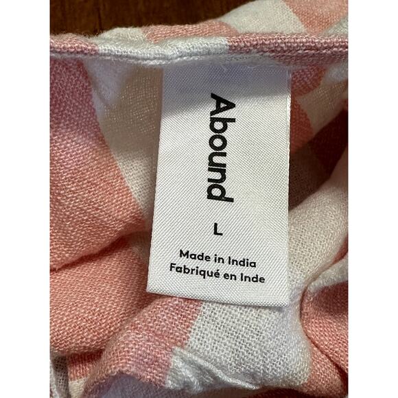 Abound Crop Tank Top Striped Sleeveless Pullover Linen Blend White Pink W L NWOT - Picture 7 of 8